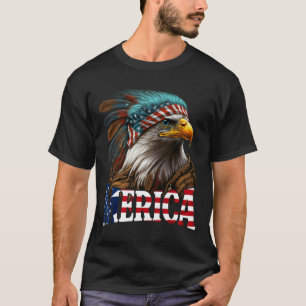 T-shirt Drapeau américain d'aigle patriotique 4 juillet Am