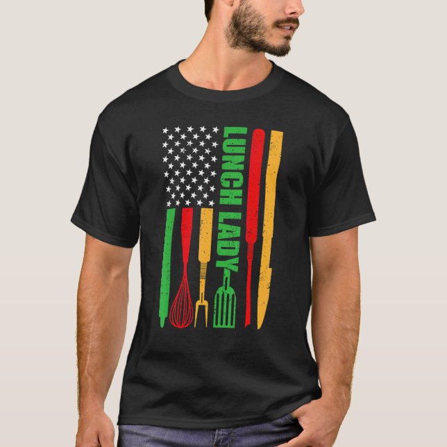T-shirt Drapeau américain dame 4 juillet déjeuner dame Ap (Devant)