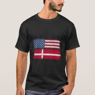 T-shirt Drapeau américain danois Danemark Usa Danmark