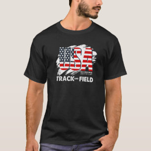 T-shirt Drapeau américain d'athlétisme USA 4 juillet Patri