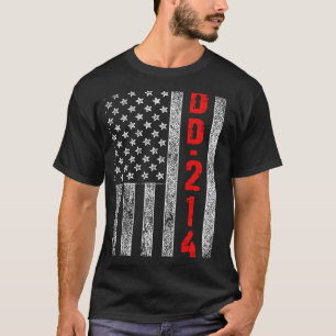 T-shirt Drapeau américain DD 214 Vintage Vétérinaire Pat