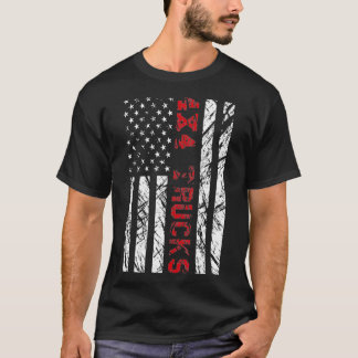 T-shirt Drapeau américain de 44 camions _1