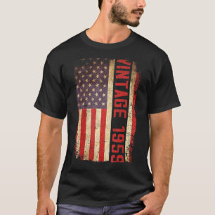 T-shirt Drapeau américain de 64 ans Vintage 1959 64e naiss