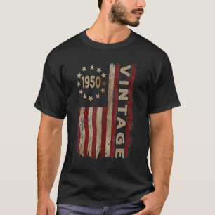 T-shirt Drapeau américain de 72 ans Vintage 1950 72e naiss