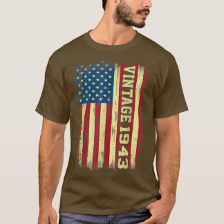 T-shirt Drapeau américain de 79 ans Cadeaux Vintage 1943 7
