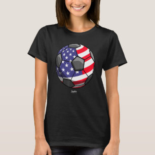 T-shirt Drapeau américain de balle de football