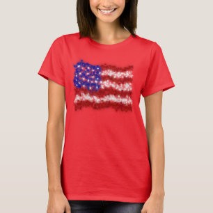 T-shirt Drapeau américain de bannière étoilée de feux