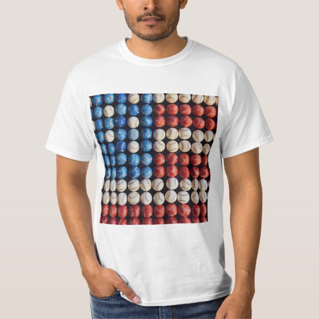 T-shirt Drapeau américain de baseball (Devant)