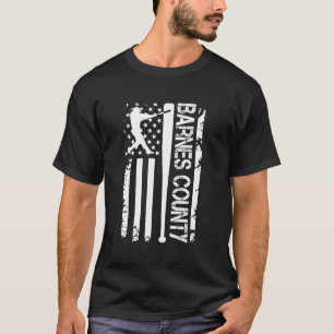 T-shirt Drapeau américain de baseball du comté de Barnes