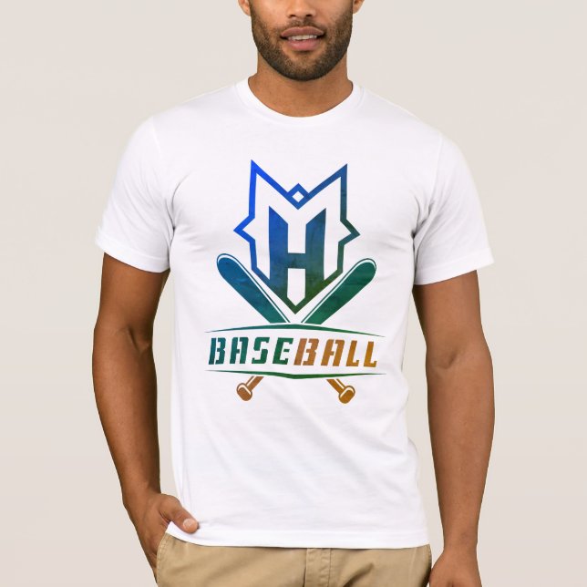 T-shirt Drapeau américain de baseball MH (Devant)