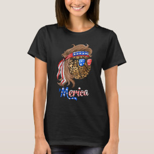 T-shirt Drapeau américain de baseball panther