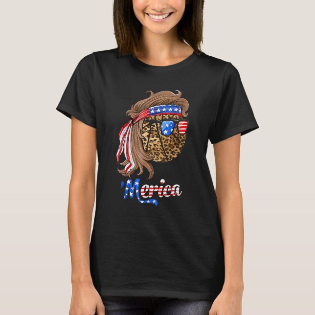 T-shirt Drapeau américain de baseball panther (Devant)