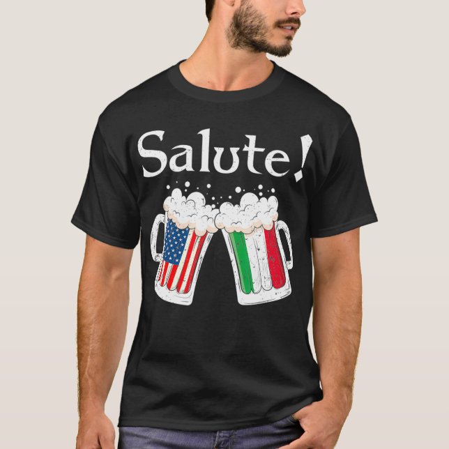 T-shirt Drapeau américain de bière toast à la bière italie (Devant)