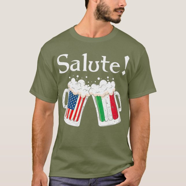 T-shirt Drapeau américain de bière toast à la bière italie (Devant)
