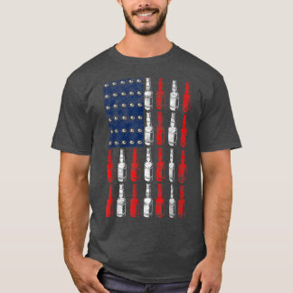 T-shirt Drapeau américain de bières patriotique USA 4 juil