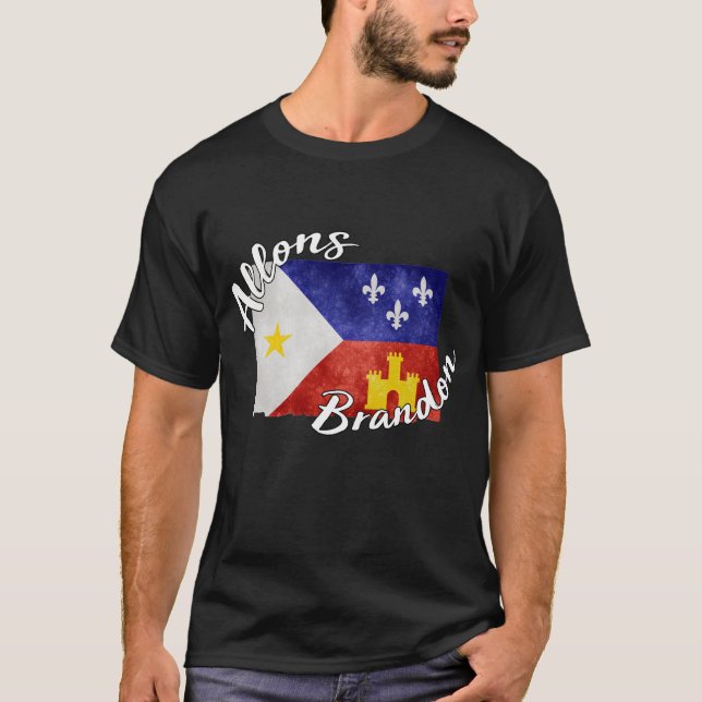 T-shirt Drapeau américain de Brandon Louisiana Acadiana (Devant)