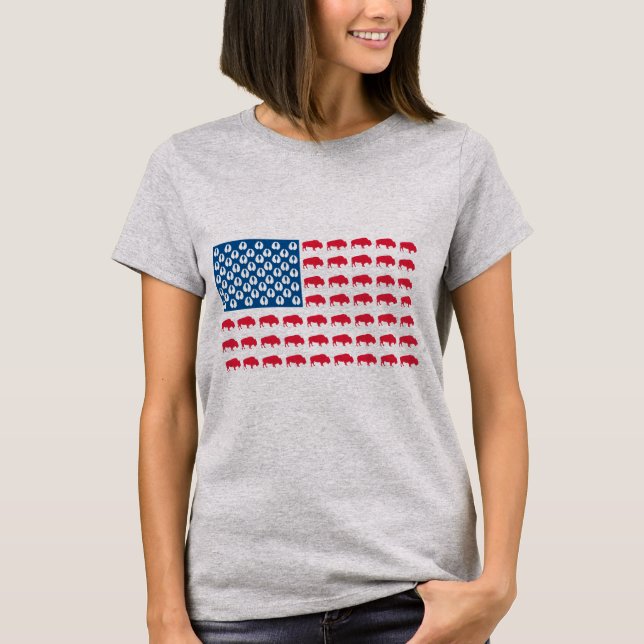 T-shirt Drapeau américain de Buffalo (Devant)