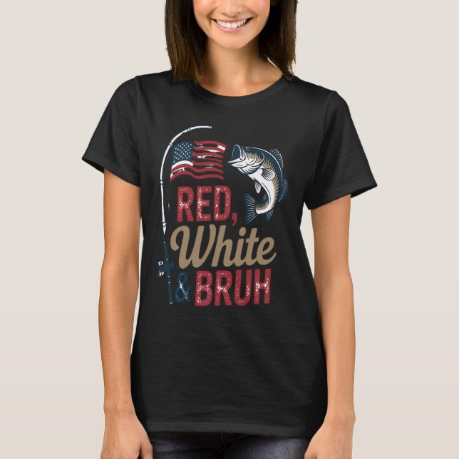 T-shirt Drapeau américain de canne à pêche (Devant)