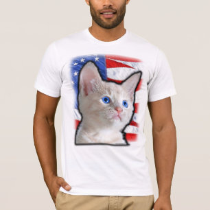 T-shirt Drapeau américain de chaton patriotique mignon 4