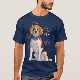 T-shirt Drapeau américain de chien beagle 4 juillet hommes