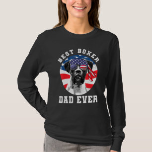 T-shirt Drapeau américain de chien de boxe père jamais chi