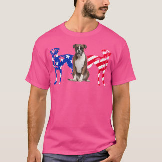 T-shirt Drapeau américain de chien de boxe unique cadeaux