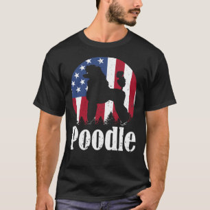 T-shirt Drapeau américain de chien de caniche 4 juillet ca