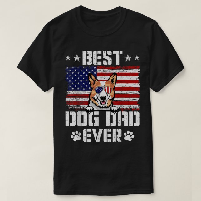 T-shirt Drapeau américain de Corgi 4e de (Design devant)