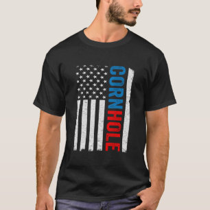 T-shirt Drapeau américain de cornhole joueur de jet de sac