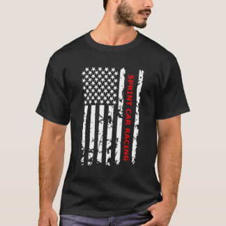 T-shirt Drapeau américain de course automobile Sprint