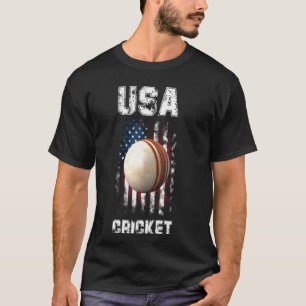 T-shirt Drapeau américain de cricket rétro Patrioti