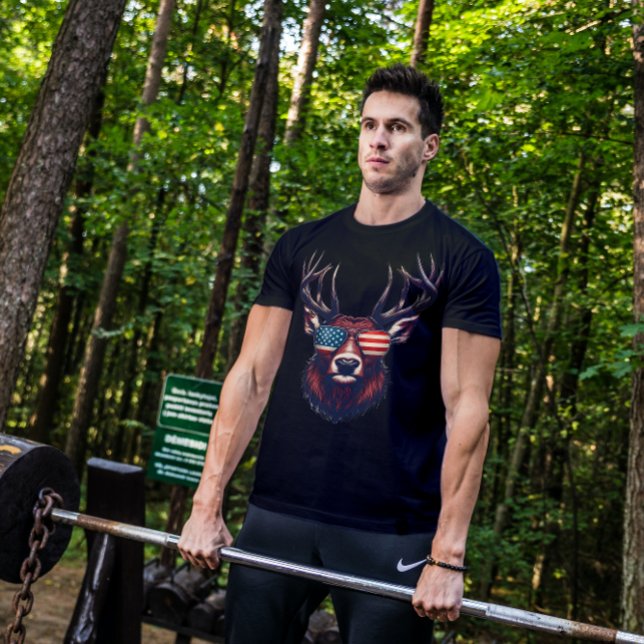 T-shirt Drapeau américain de Deer Head (Créateur téléchargé)