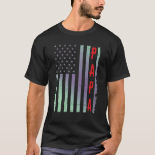 T-shirt Drapeau américain de Fête des pères des hommes Pap