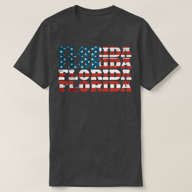 T-shirt Drapeau américain de Floride (Design devant)