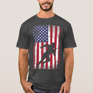 T-shirt Drapeau américain de football 4 juillet hommes