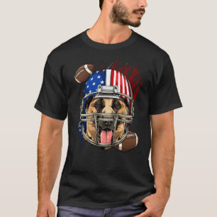 T-shirt Drapeau américain de football berger allemand Chie