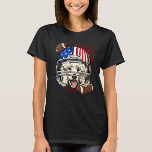 T-shirt Drapeau américain de football caniche Amoureux de