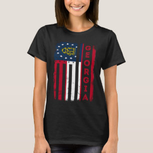 T-shirt Drapeau américain de Géorgie Drapeau de l'État d'o