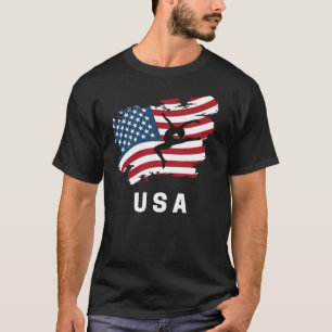 T-shirt Drapeau américain de gymnastique
