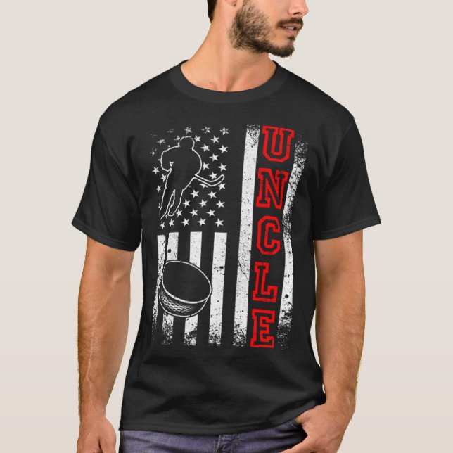 T-shirt Drapeau américain de hockey (Devant)