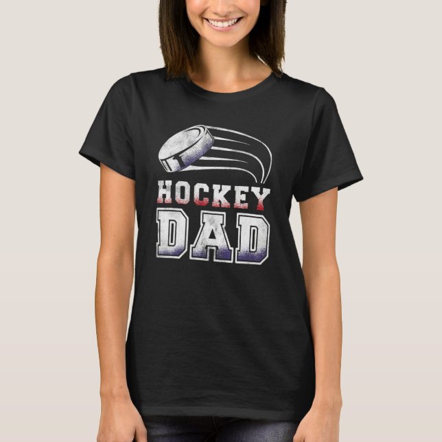 T-shirt Drapeau américain de hockey cool papa (Devant)
