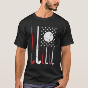 T-shirt Drapeau américain de hockey de campagne