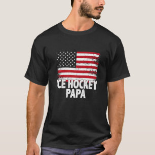 T-shirt Drapeau américain de hockey sur glace Fête des pèr
