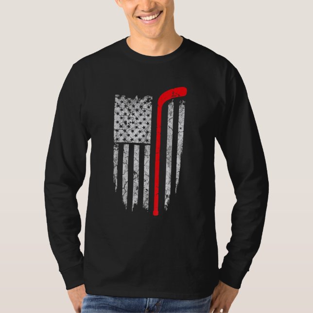 T-shirt Drapeau américain de hockey Tee (Devant)
