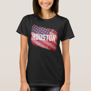 T-shirt Drapeau américain de Houston Texas États-Unis Vint