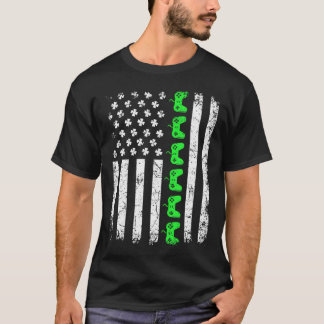 T-shirt Drapeau Américain de jeu vidéo vintage Saint-Patri