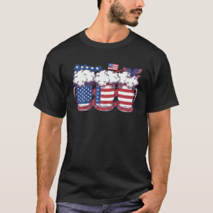 T-shirt Drapeau américain de la bière 4 juillet femmes Hom