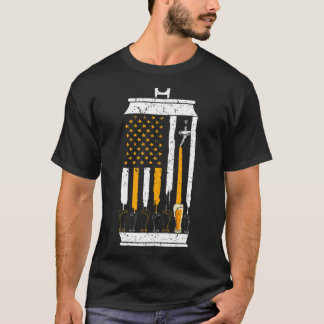 T-shirt Drapeau américain de la bière d'artisanat 4 juille
