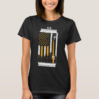 T-shirt Drapeau américain de la bière d'artisanat 4 juille