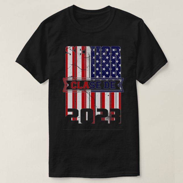 T-shirt Drapeau américain de la Clase de 2023 (Design devant)